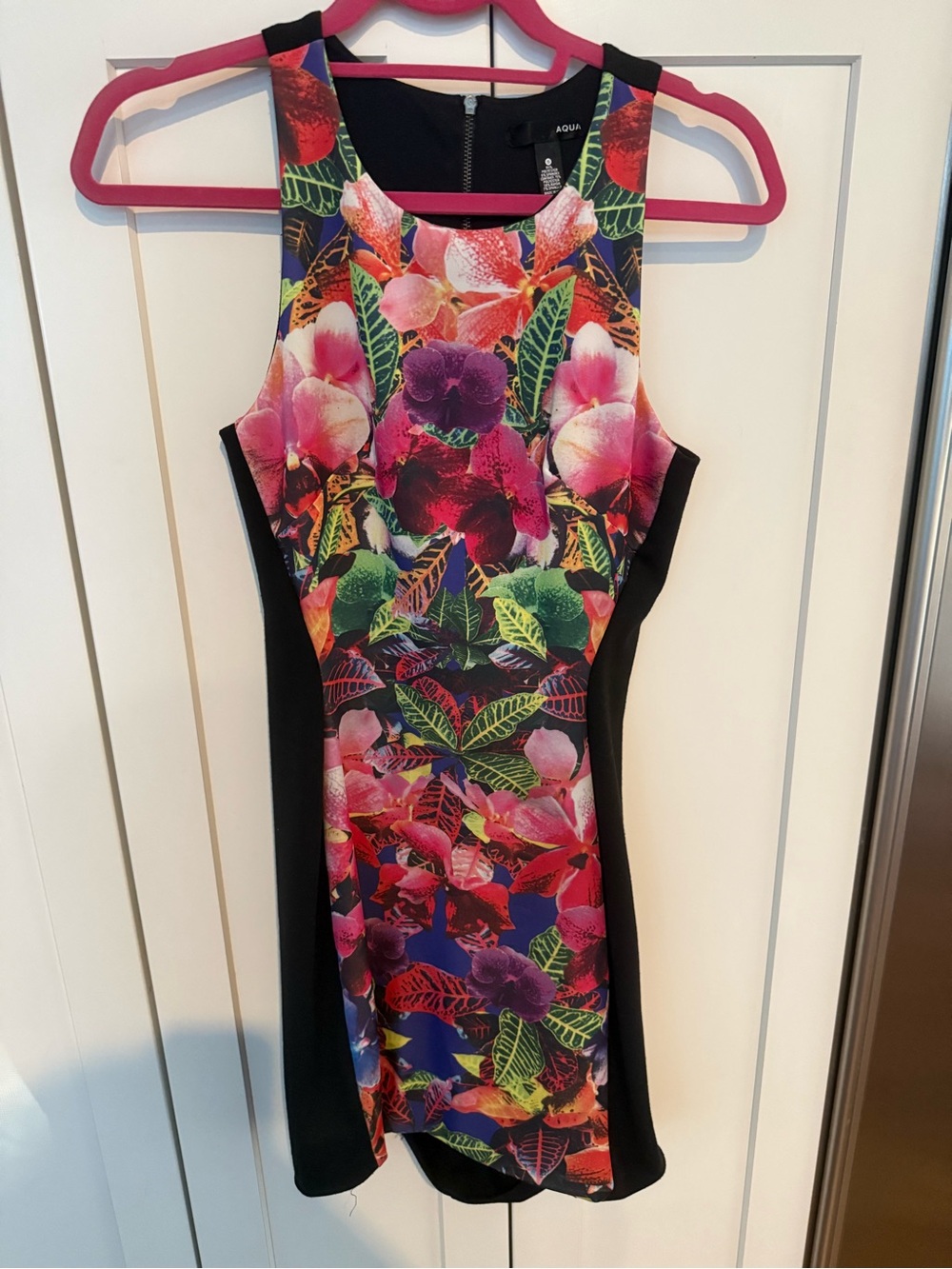 Aqua Multicolor Floral Mini Dress